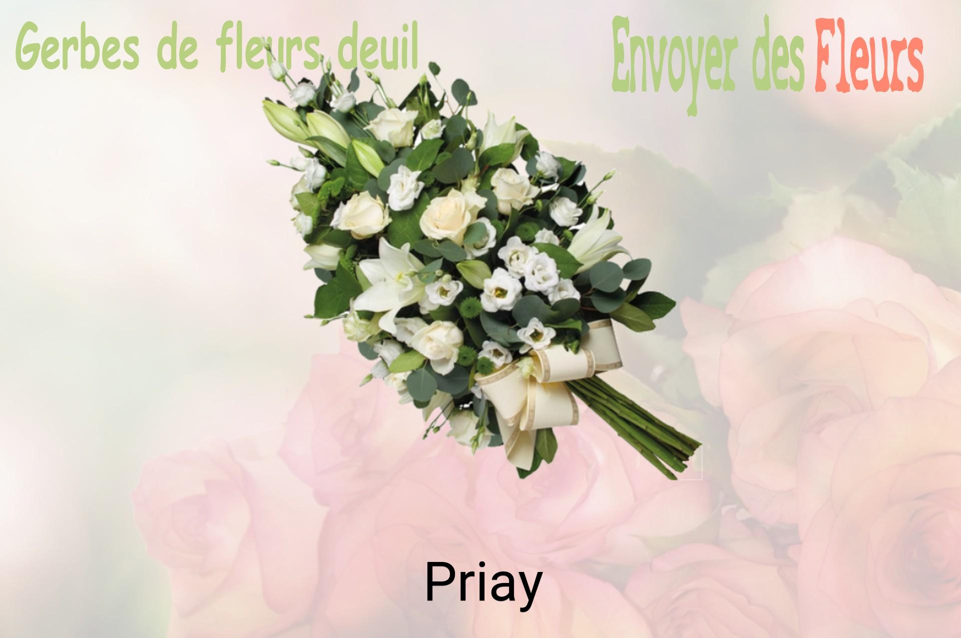 Gerbe de fleurs de deuil livrée à Priay